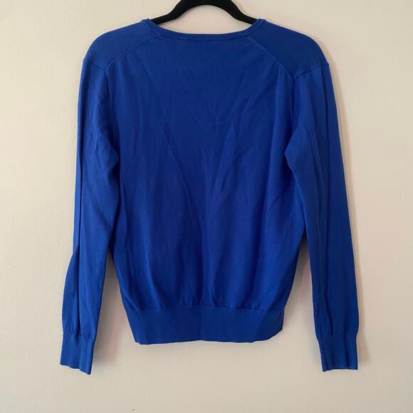 Polo Ralph Lauren Royal Blue V-neck Sweater Cotton Blend Women's size Medium - Picture 5 of 8
